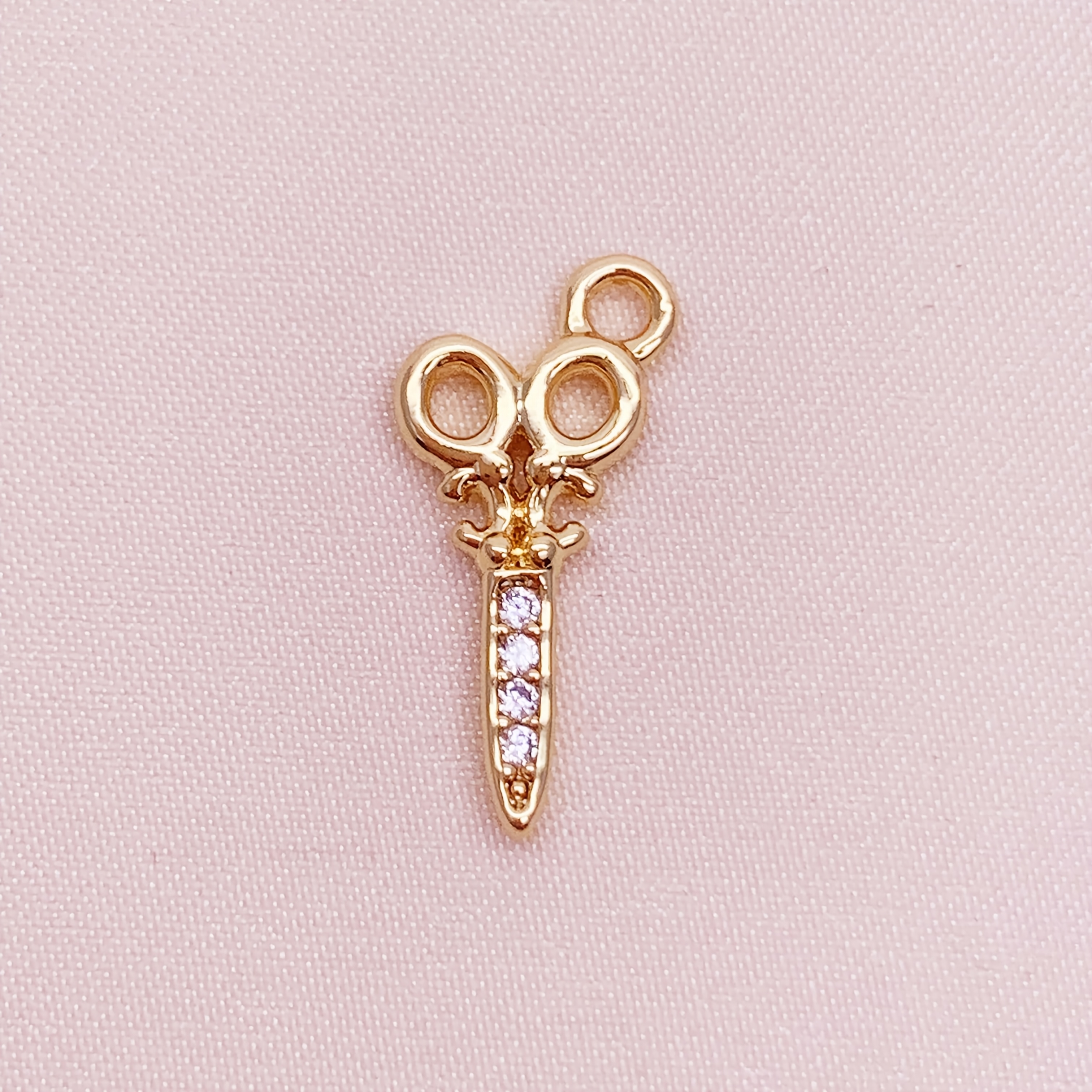 3pcs Scissor Design 18K Gold Plated Jewelry Pendant Set